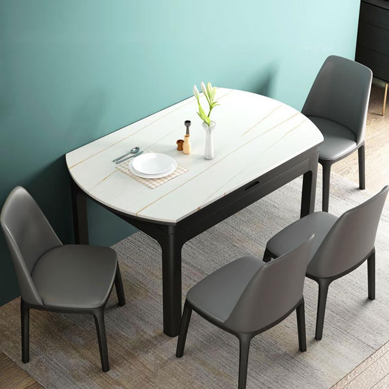 Stone Top Dining Table Contemporary Round Dining Table with 4 Legs