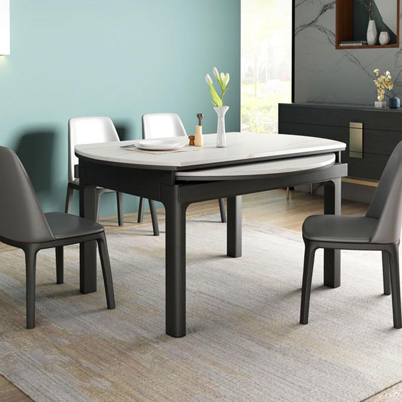 Stone Top Dining Table Contemporary Round Dining Table with 4 Legs