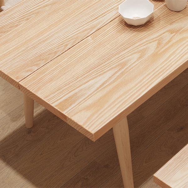 Contemporary Natural Wood Table Ash Rectangle Dining Table with 4 Legs
