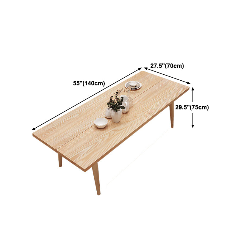 Contemporary Natural Wood Table Ash Rectangle Dining Table with 4 Legs