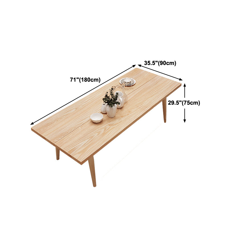 Contemporary Natural Wood Table Ash Rectangle Dining Table with 4 Legs