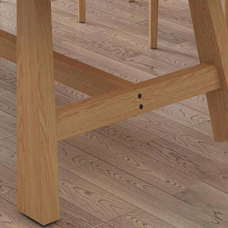 Contemporary Natural Wood Table Pine Rectangle Dining Table with Trestle