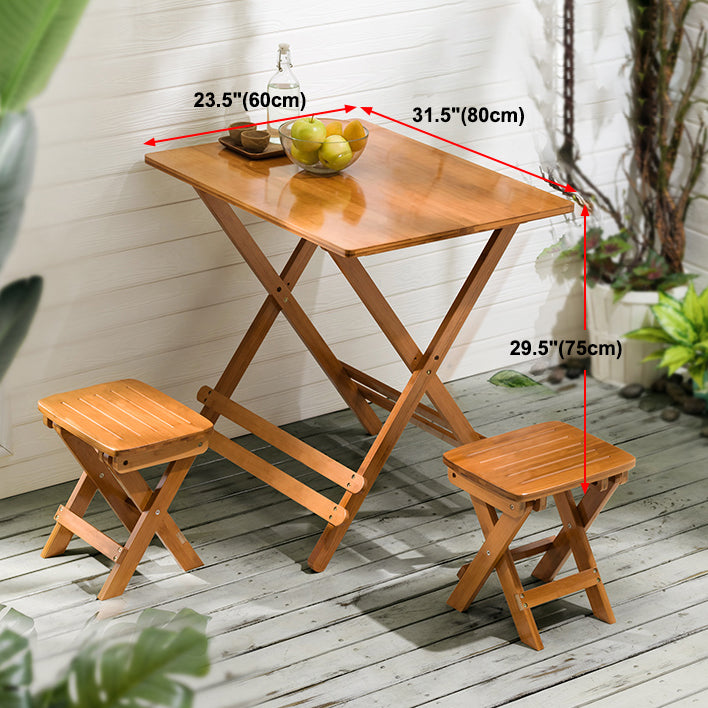 Contemporary Natural Wood Table Bamboo Home Dining Table with Pedestal