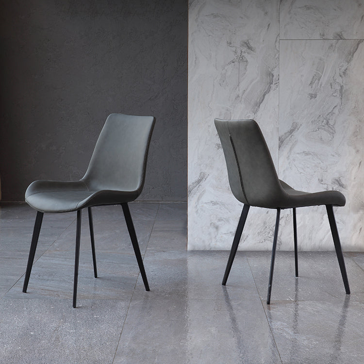 Contemporary Kitchen Dining Side Chair Leather Armless Dining Chairs