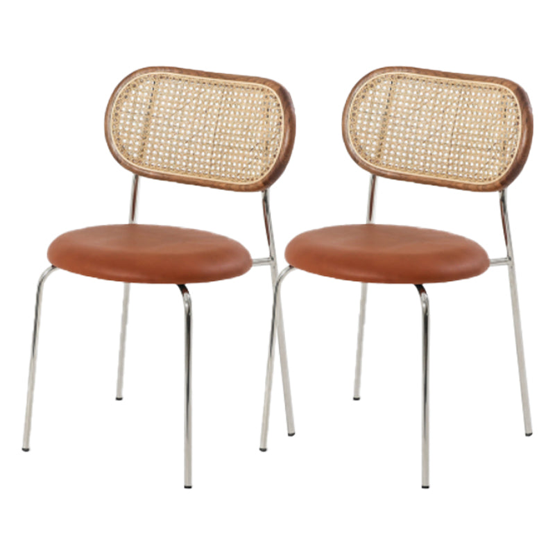 Modern Style PU Leather Side Chair Open Back Dining Side Chair for Dining Room