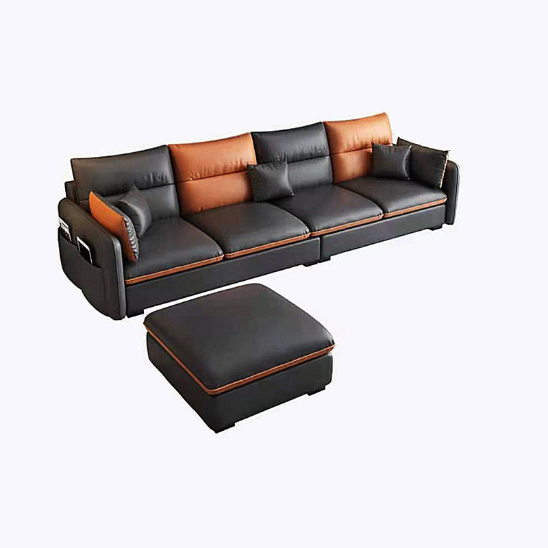 102.4" W √ó 102.4" D √ó 29.53" H Faux Leather Straight Arm Sectional with Stain-Resistant