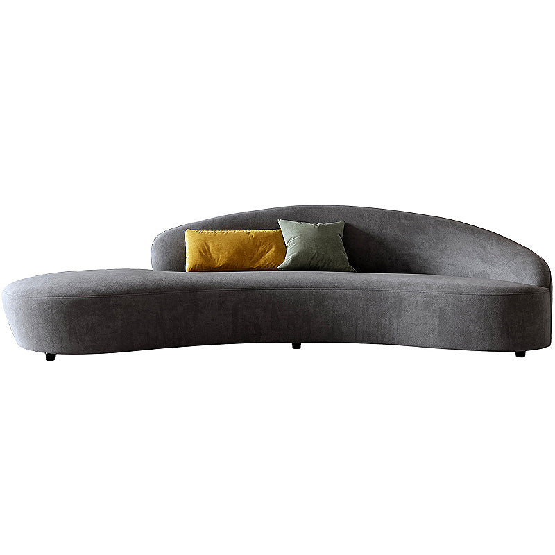 Velvet Armless Tight Back Curved Sectionals with Wear-Resistant for Living Room