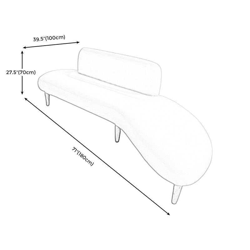 Fabric Tight Back Sectional Sofa 27.56"High Armless Sofa,White