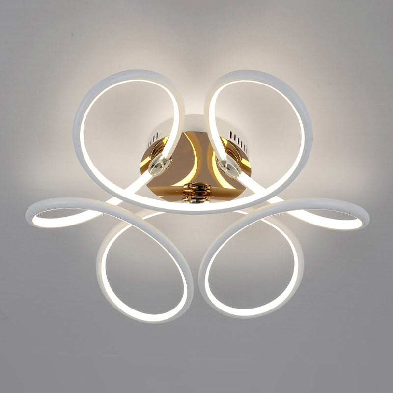 Modern Style Linear Shape Ceiling Lighting Metal 1 Light Ceiling Light for Bedroom