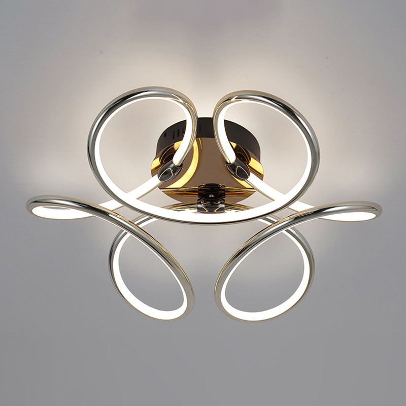 Modern Style Linear Shape Ceiling Lighting Metal 1 Light Ceiling Light for Bedroom