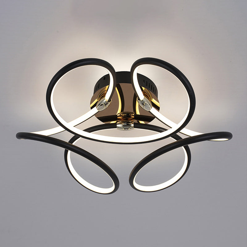 Modern Style Linear Shape Ceiling Lighting Metal 1 Light Ceiling Light for Bedroom