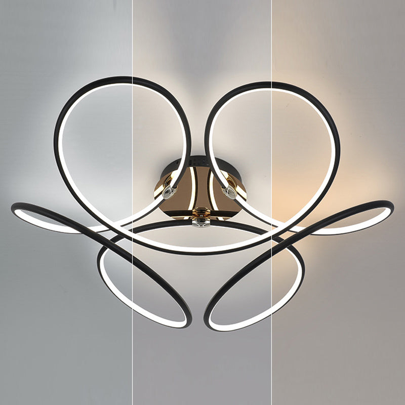 Modern Style Linear Shape Ceiling Lighting Metal 1 Light Ceiling Light for Bedroom