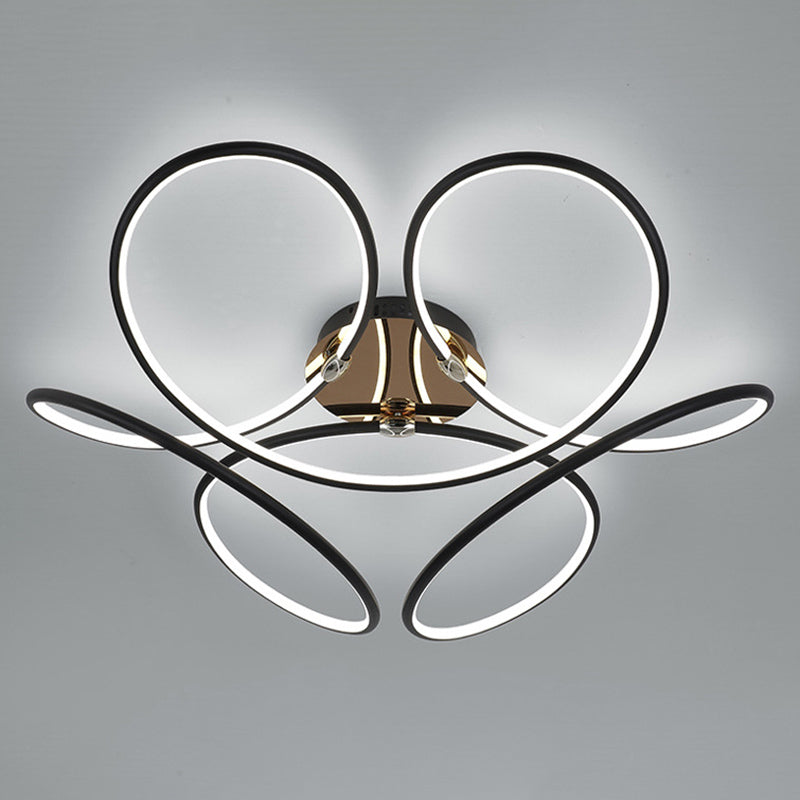 Modern Style Linear Shape Ceiling Lighting Metal 1 Light Ceiling Light for Bedroom