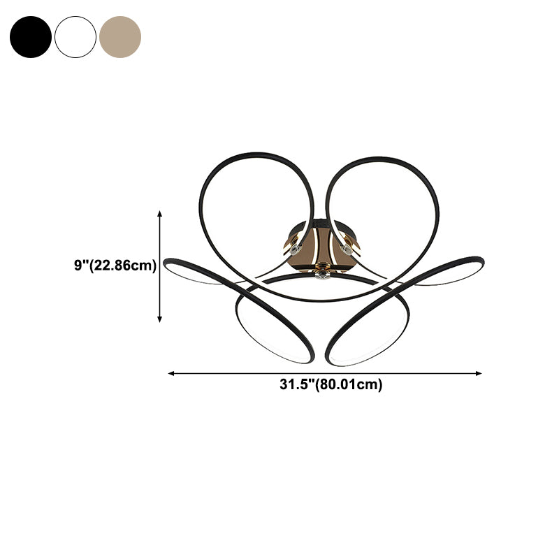 Modern Style Linear Shape Ceiling Lighting Metal 1 Light Ceiling Light for Bedroom