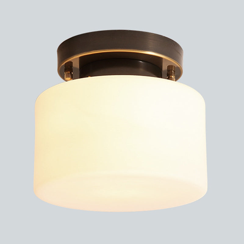 One-Light Antique Ceiling Light Brass Metal Ceiling Mounted Fixture