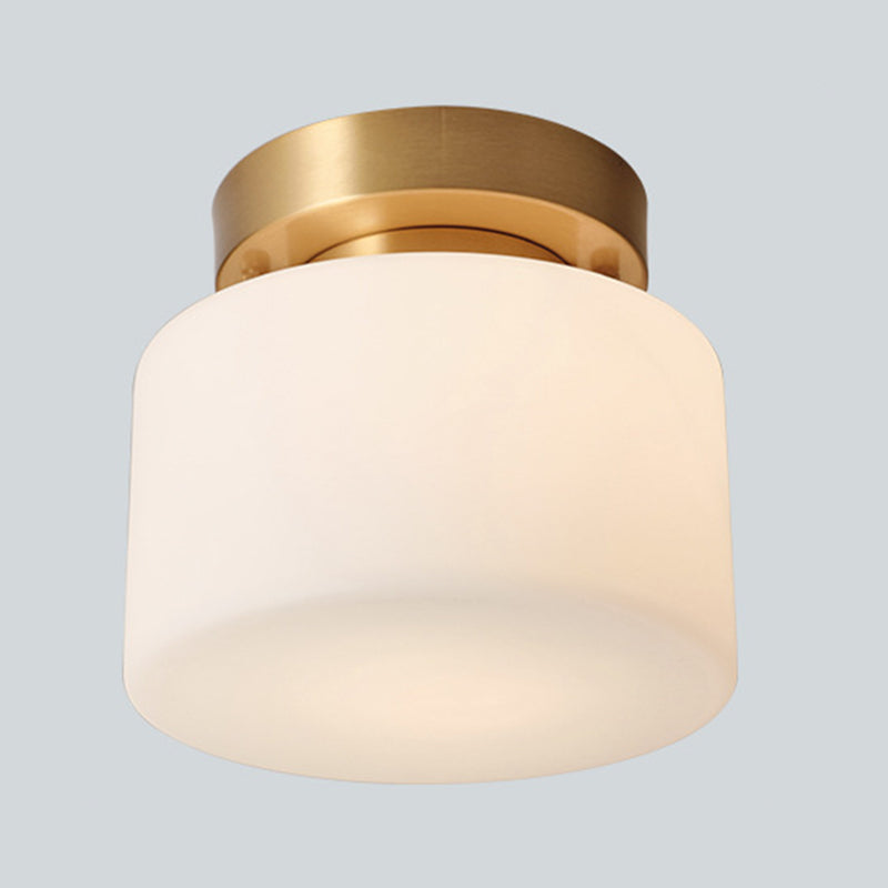 One-Light Antique Ceiling Light Brass Metal Ceiling Mounted Fixture