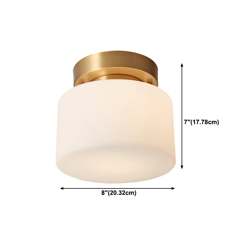 One-Light Antique Ceiling Light Brass Metal Ceiling Mounted Fixture