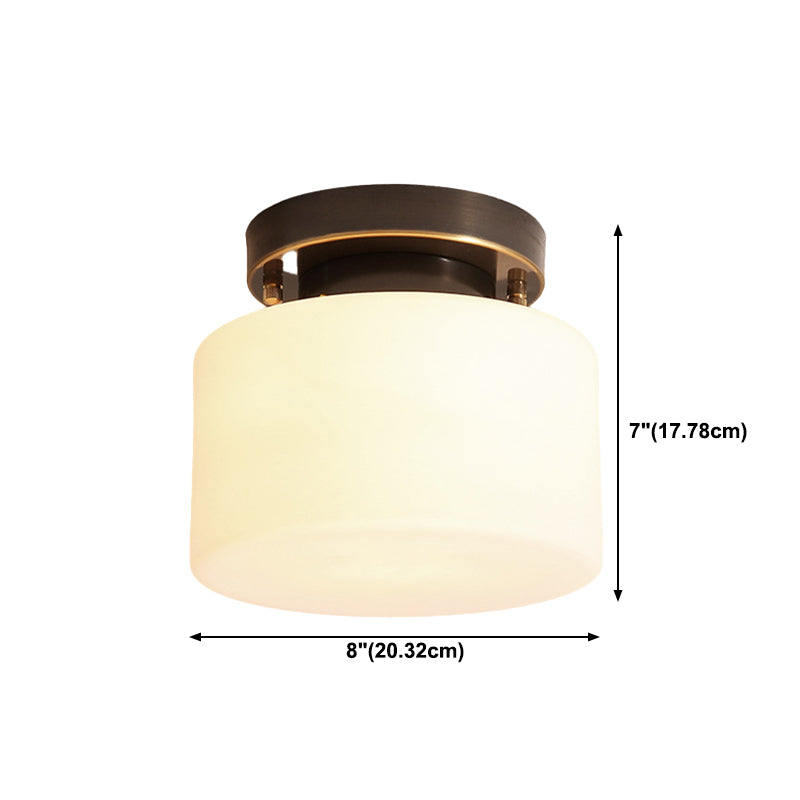 One-Light Antique Ceiling Light Brass Metal Ceiling Mounted Fixture