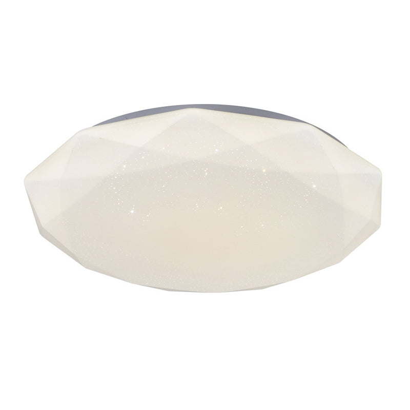 Modern Style Geometry Ceiling Light Metal 1 Light Ceiling Lamp for Bedroom in White