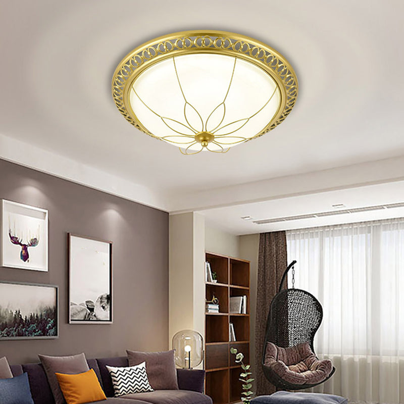 Modern Style Round Flush Mount Light Metal 2-Light Flush Ceiling Lights