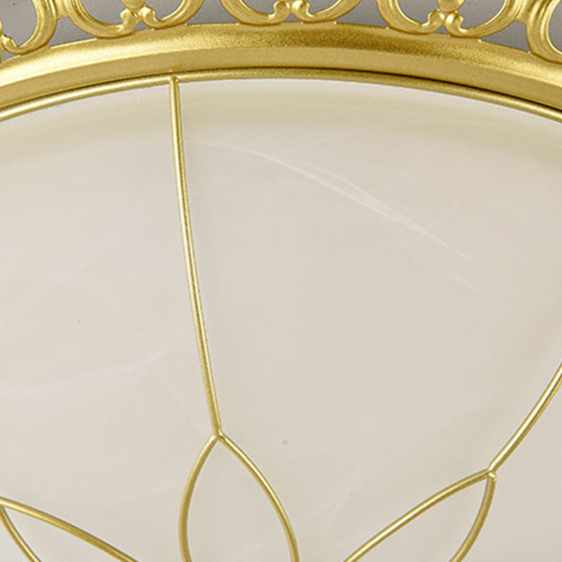 Modern Style Round Flush Mount Light Metal 2-Light Flush Ceiling Lights