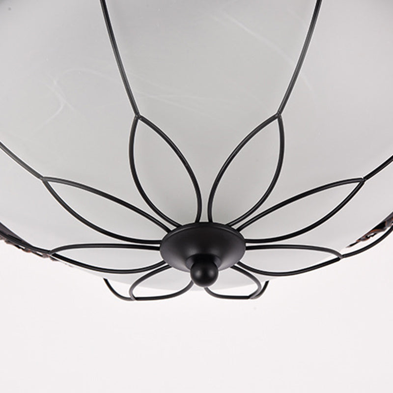 Modern Style Round Flush Mount Light Metal 2-Light Flush Ceiling Lights