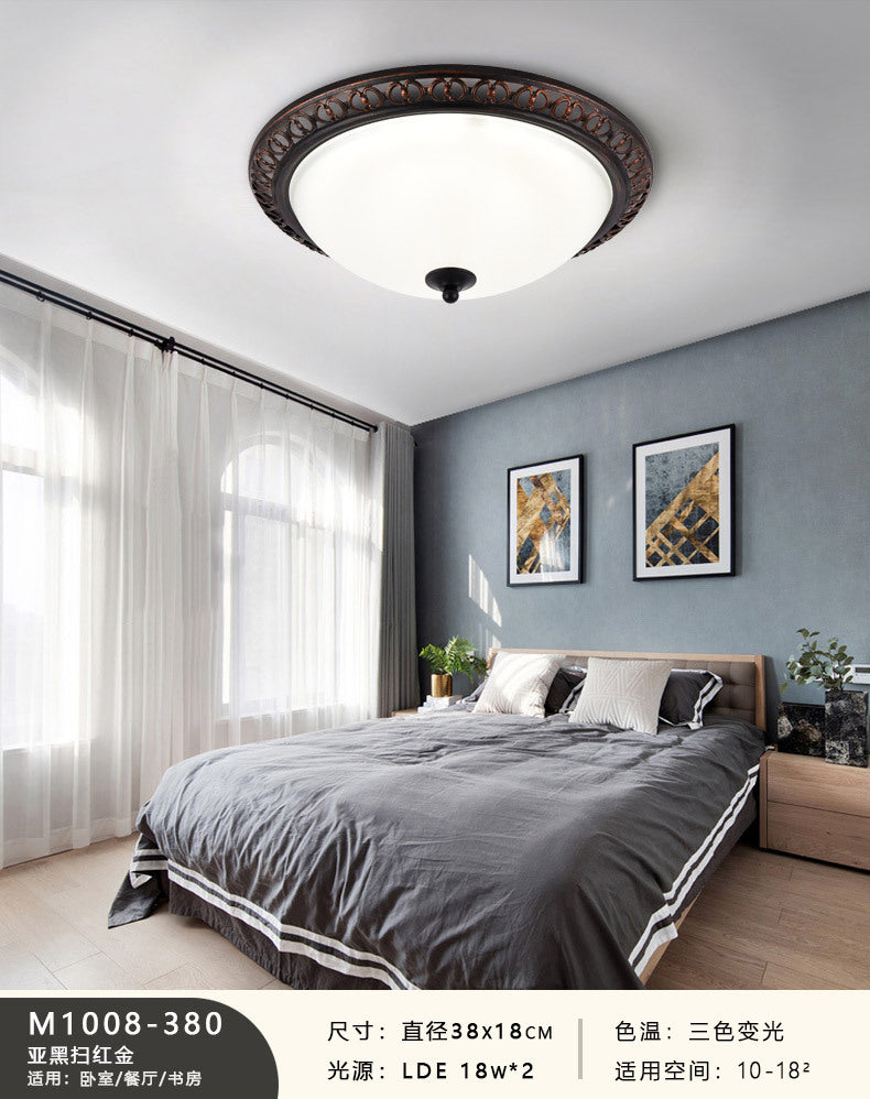 Modern Style Round Flush Mount Light Metal 2-Light Flush Ceiling Lights