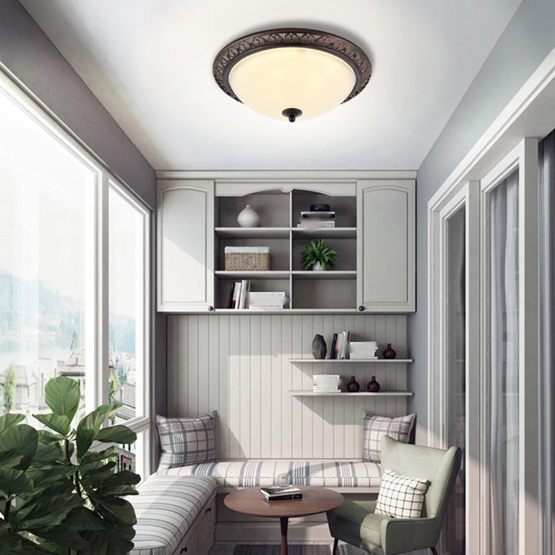 Modern Style Round Flush Mount Light Metal 2-Light Flush Ceiling Lights