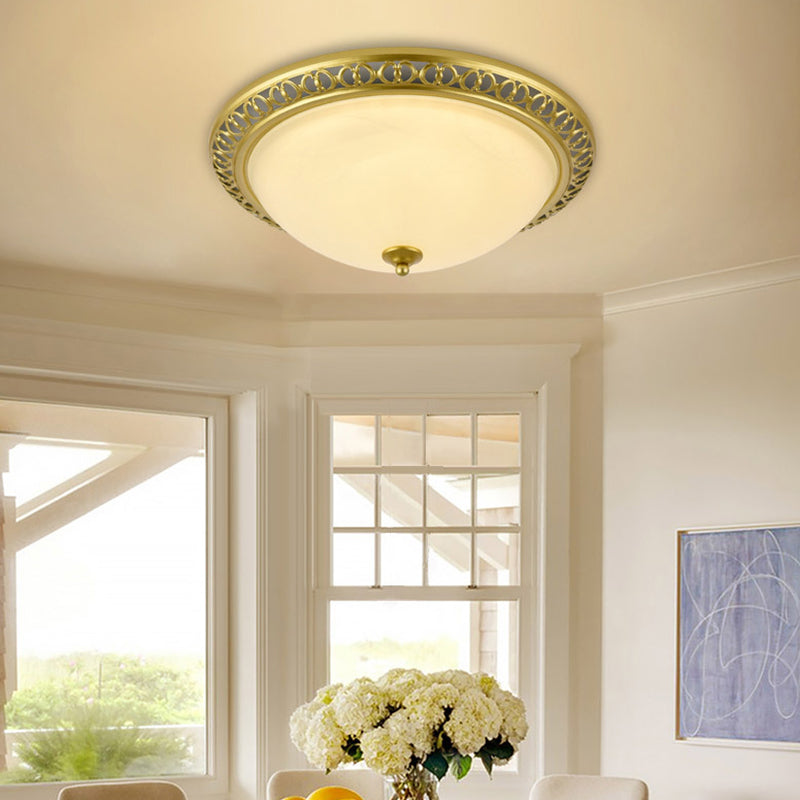 Modern Style Round Flush Mount Light Metal 2-Light Flush Ceiling Lights