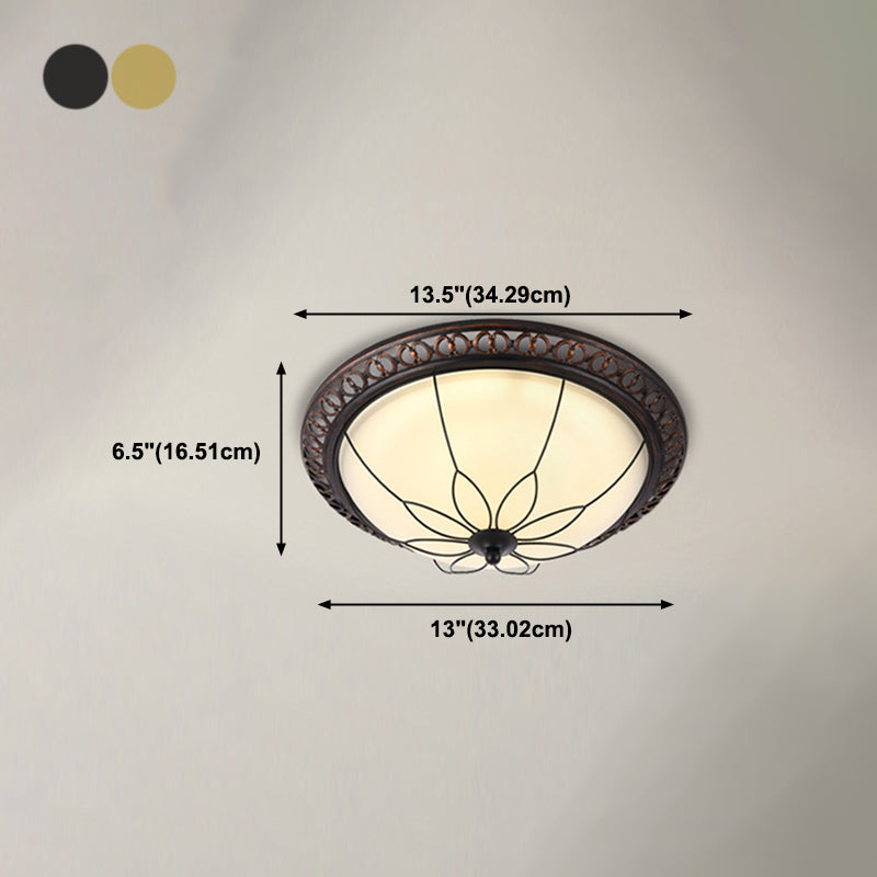 Modern Style Round Flush Mount Light Metal 2-Light Flush Ceiling Lights