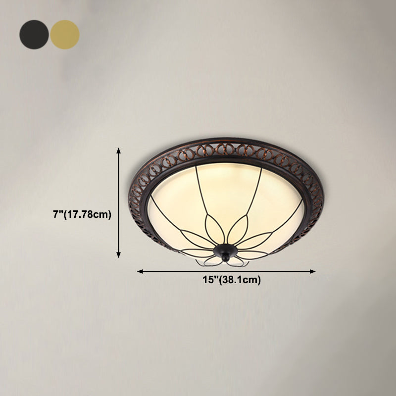 Modern Style Round Flush Mount Light Metal 2-Light Flush Ceiling Lights