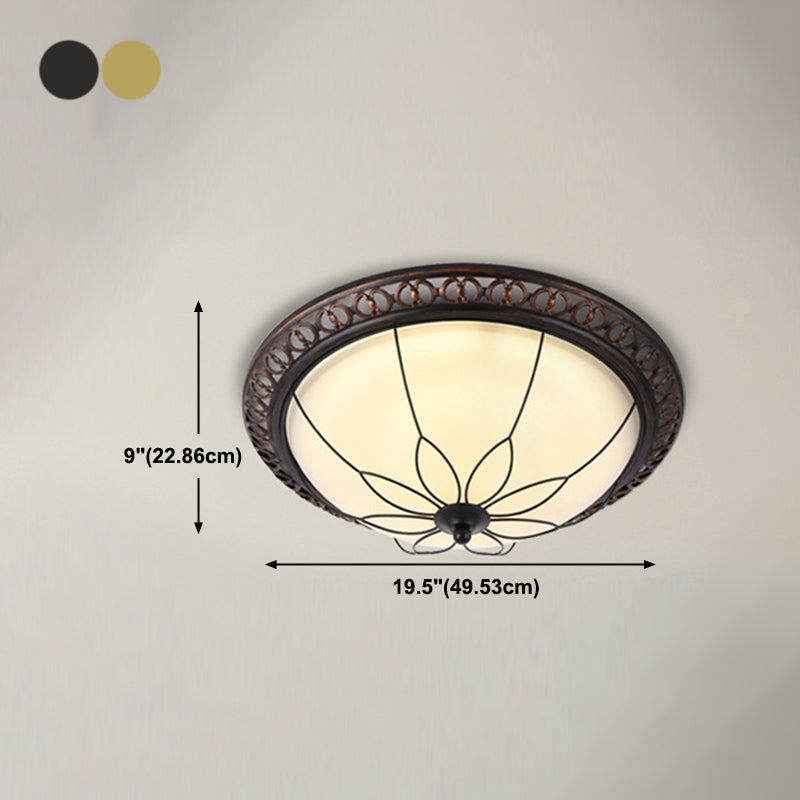 Modern Style Round Flush Mount Light Metal 2-Light Flush Ceiling Lights