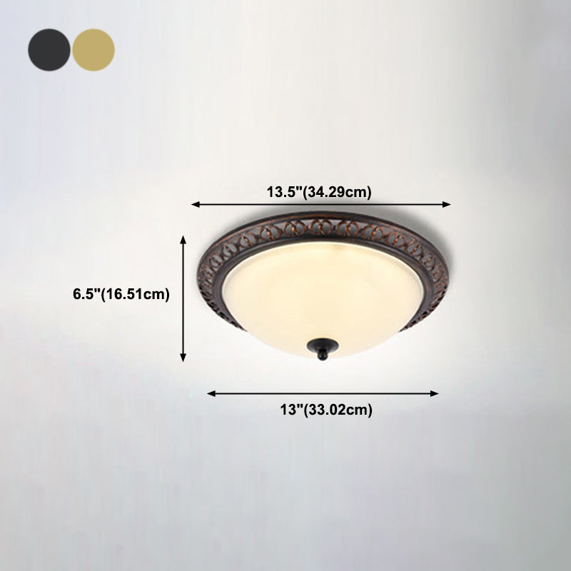 Modern Style Round Flush Mount Light Metal 2-Light Flush Ceiling Lights