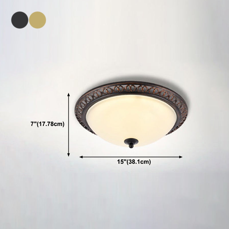 Modern Style Round Flush Mount Light Metal 2-Light Flush Ceiling Lights