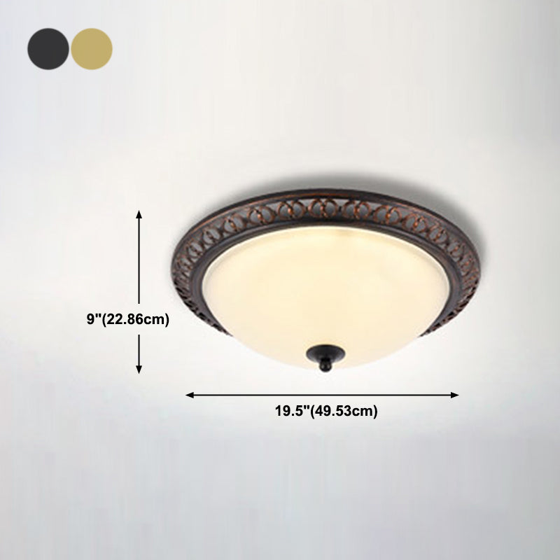 Modern Style Round Flush Mount Light Metal 2-Light Flush Ceiling Lights
