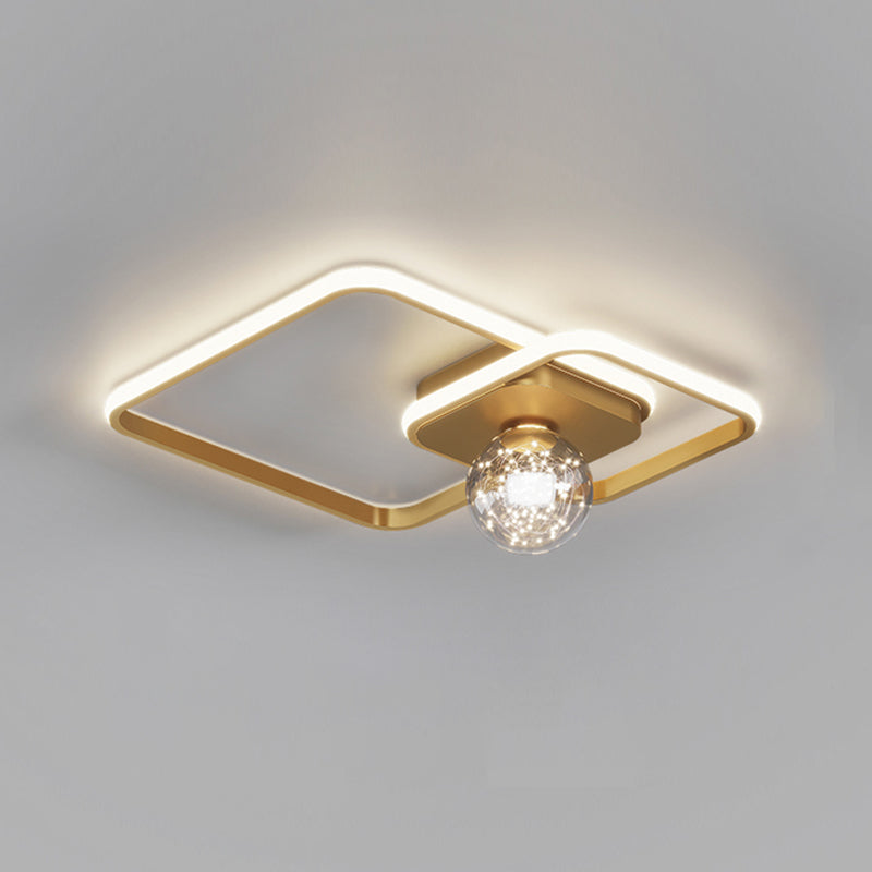 Modern Style Linear Shape Ceiling Fixtures Metal 3 Light Flush Ceiling Light Fixtures
