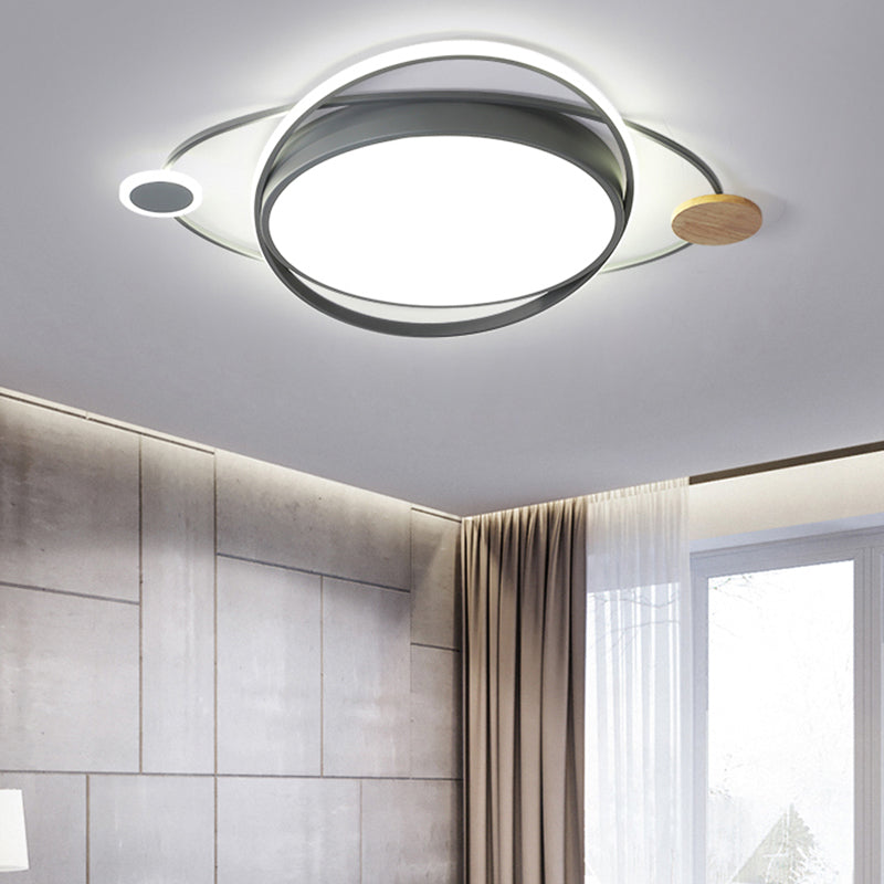Modern Style Round Shape Ceiling Fixtures Metal 3 Light Flush Ceiling Light Fixtures