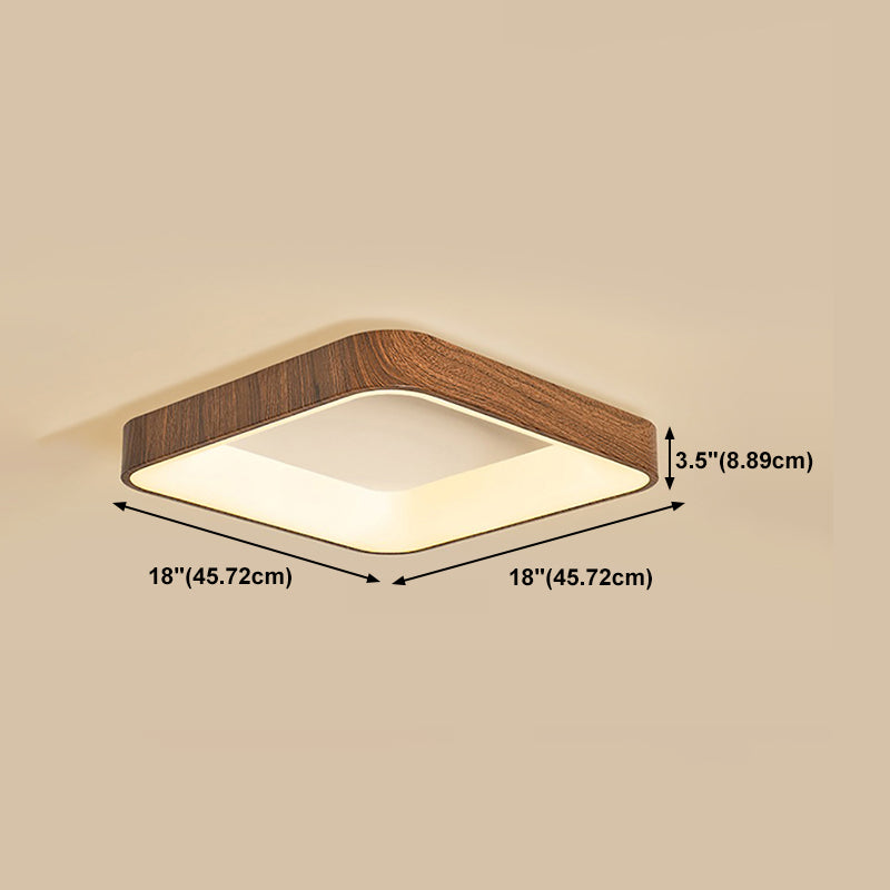 Nordic Geometric Ceiling Light Aluminum Brown LED Flush Mount Light for Bedroom