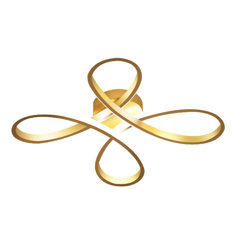 Metal Floral Ceiling Mounted Fixture Simple Style Ceiling Flush in Gold