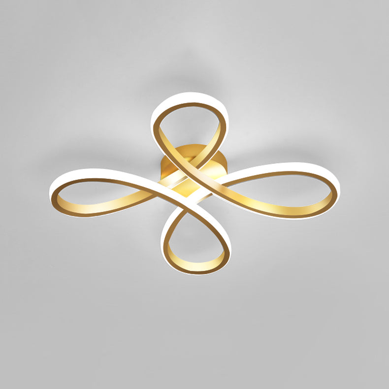 Metal Floral Ceiling Mounted Fixture Simple Style Ceiling Flush in Gold