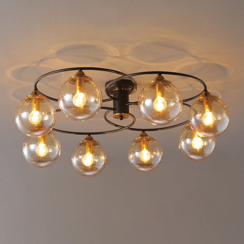 Modern Style Spherical Shape Ceiling Light Glass Multi Light Ceiling Light for Restaurant