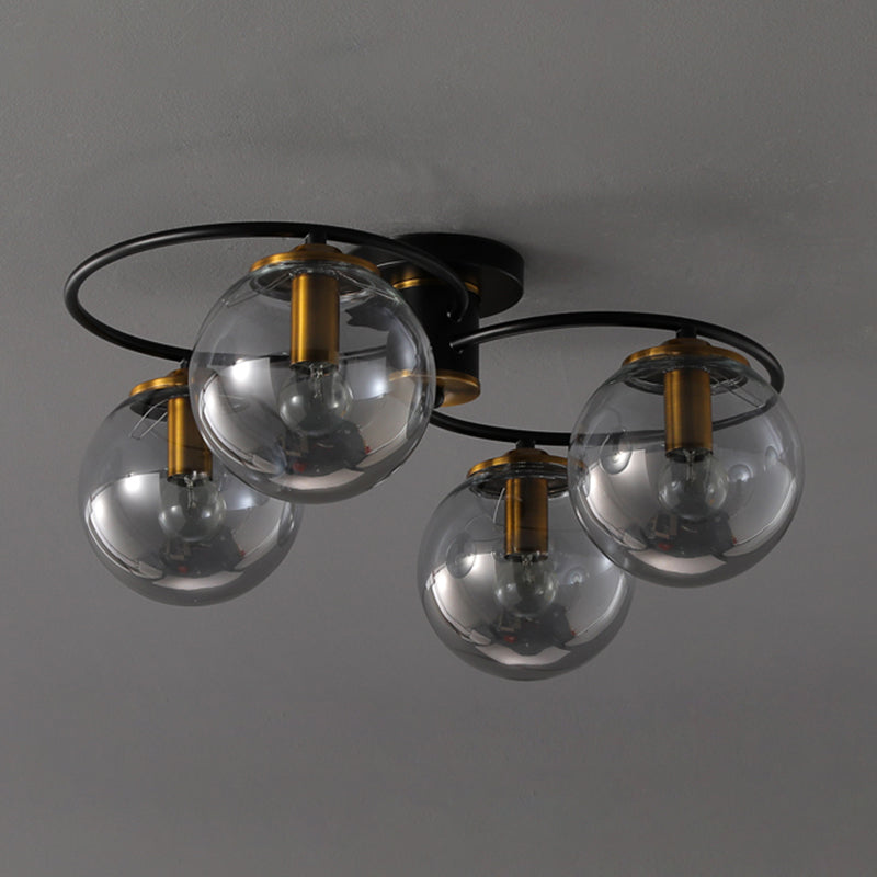 Modern Style Spherical Shape Ceiling Light Glass Multi Light Ceiling Light for Restaurant