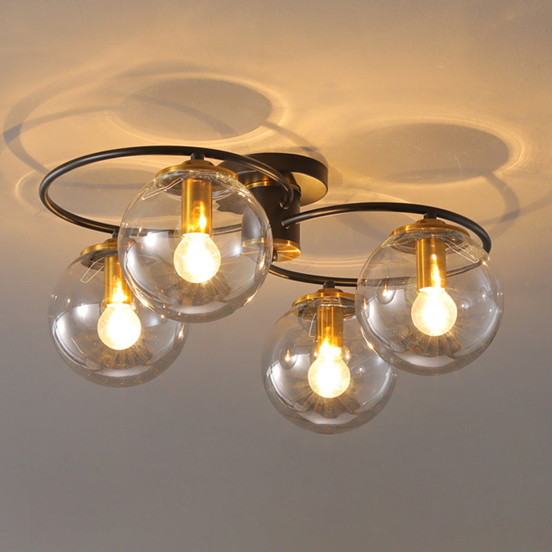 Modern Style Spherical Shape Ceiling Light Glass Multi Light Ceiling Light for Restaurant