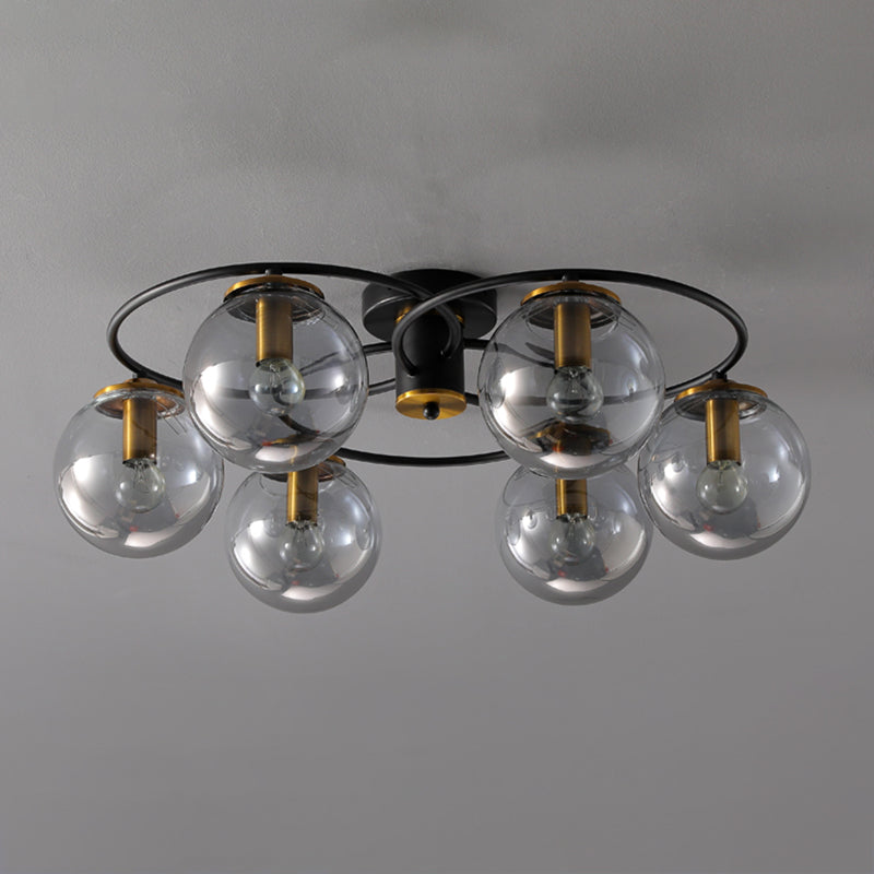 Modern Style Spherical Shape Ceiling Light Glass Multi Light Ceiling Light for Restaurant