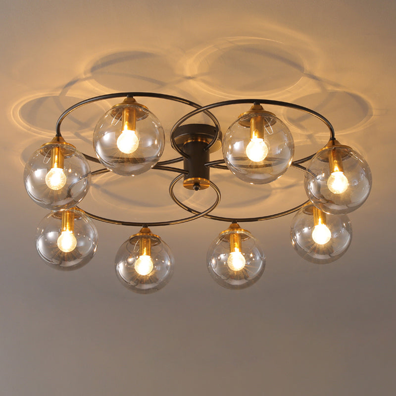 Modern Style Spherical Shape Ceiling Light Glass Multi Light Ceiling Light for Restaurant