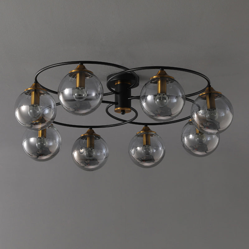 Modern Style Spherical Shape Ceiling Light Glass Multi Light Ceiling Light for Restaurant