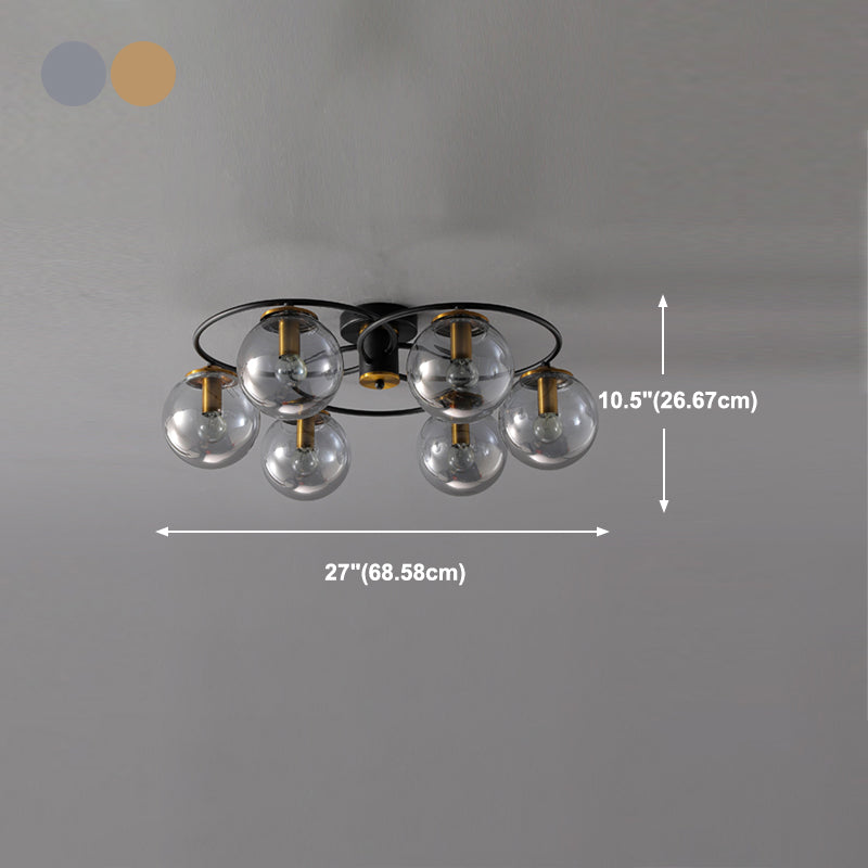 Modern Style Spherical Shape Ceiling Light Glass Multi Light Ceiling Light for Restaurant