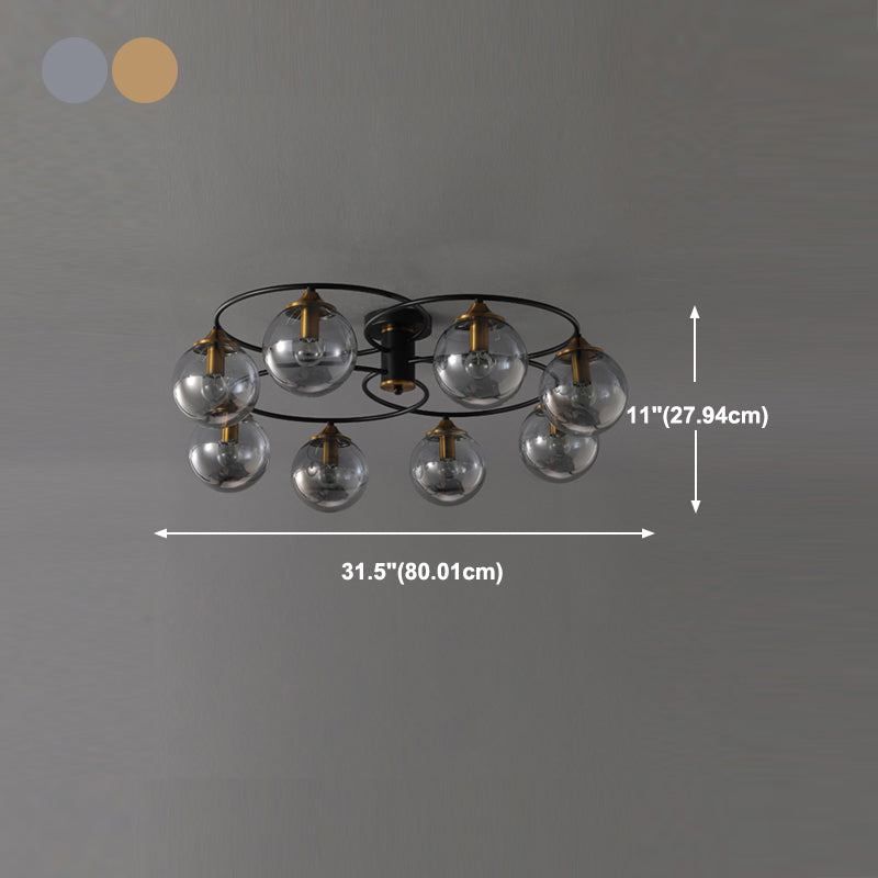 Modern Style Spherical Shape Ceiling Light Glass Multi Light Ceiling Light for Restaurant
