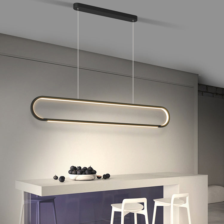 Linear Shape Island Pendants Contemporary Style Metal 2 Light Island Pendant Lights