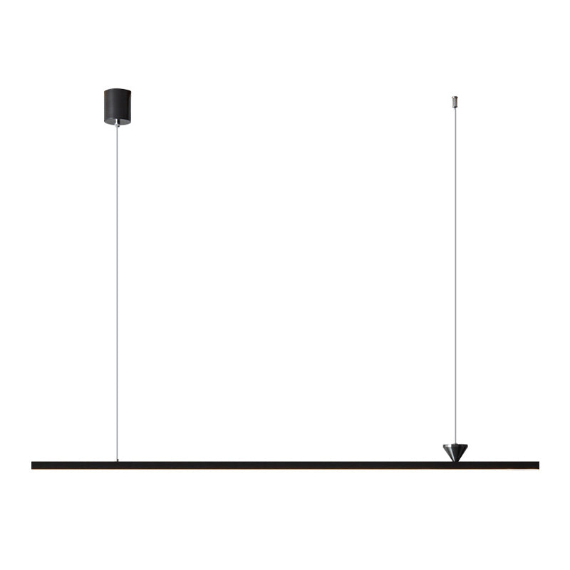 Linear Shape Island Pendant Contemporary Style Metal Single Light Hanging Island Light
